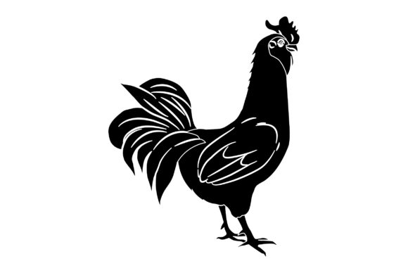Chicken Vector Design Solid Color Graphics