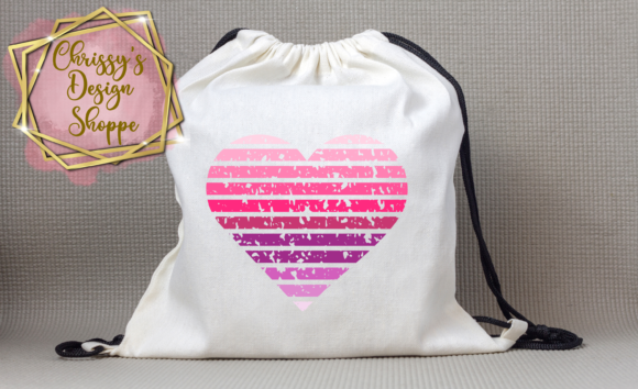 Color Customizable Distressed Heart Graphics for Crafts