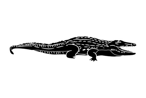 Crocodile Vector Design Solid Color Graphics