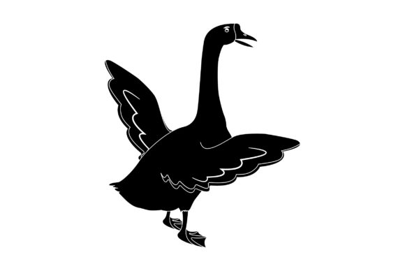 Duck Vector Design Solid Color-02 Graphics & Illustrations