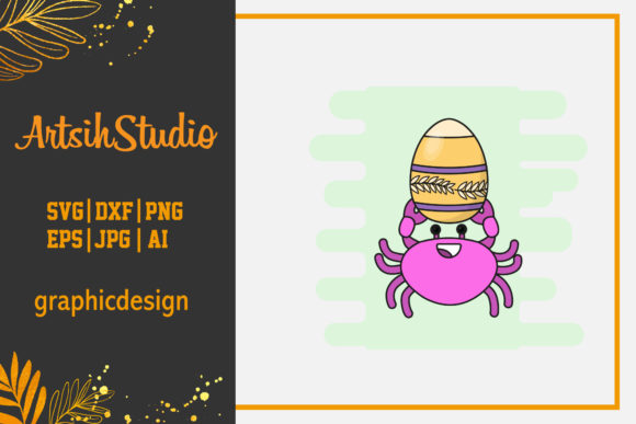 Easter Cute Icon Crab Graphics