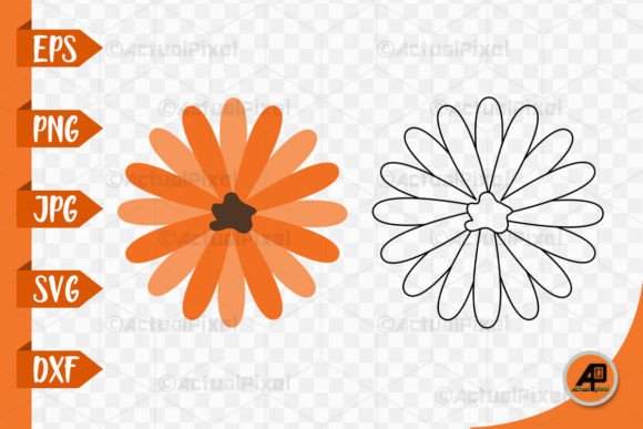 Flower Outline with Color Clipart