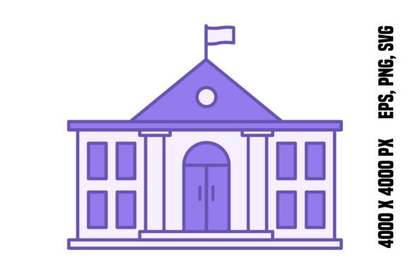 Government Building Color Icon: Graphics & Icons for Local Branding
