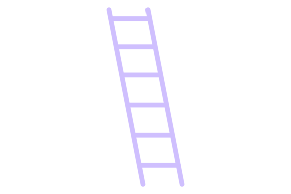 Ladder Color Icon. Stairs Symbol. Up Sig