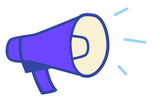 Loudspeaker Icon: Hand Drawn Color Doodl Graphics