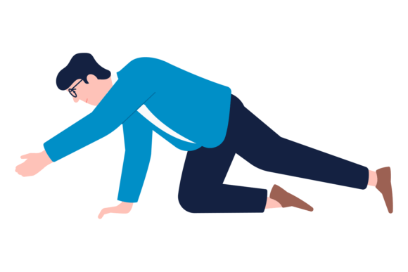 Man Crawl on Floor Graphics: Bold Illustrations for Real Projects