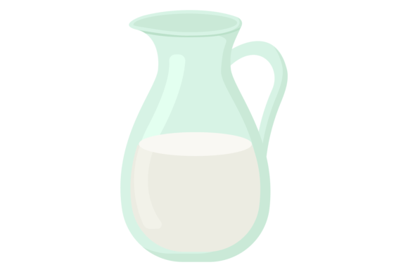 Milk Jug Color Icon: Glass Pitcher Graphics & Illustrations
