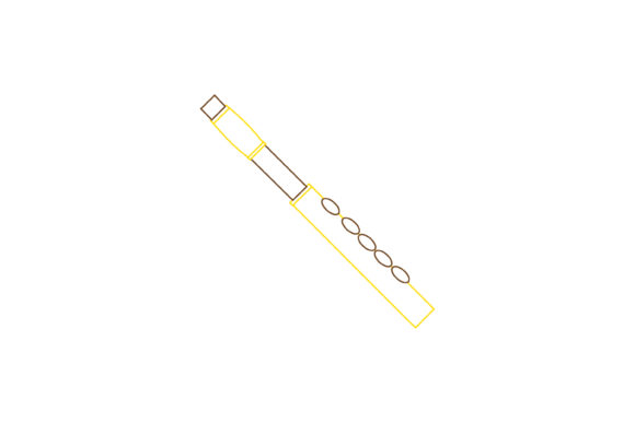 Music Instrument Flute Color Line Icon: Graphics & Icons