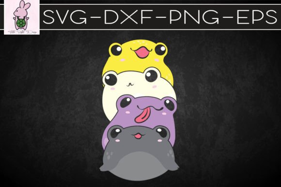 Nonbinary Flag Color Kawaii Frogs Graphics and Crafts