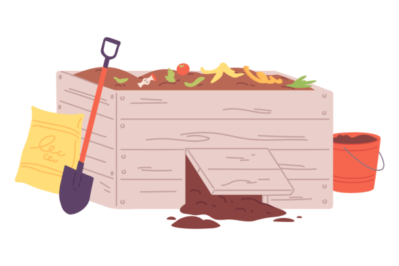 Organic Waste Pile in Wooden Box Color I