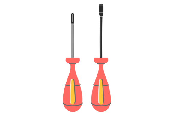 Pair of Screwdrivers Color Icon. Repair: Graphics & Illustrations