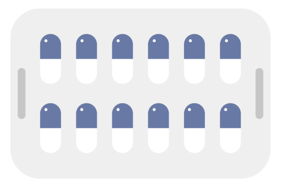 Pill Blister Color Icon Graphics & Illustrations