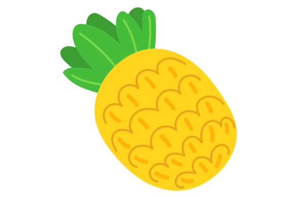 Pineapple Color Icon: Tropical Summer Graphics & Illustrations