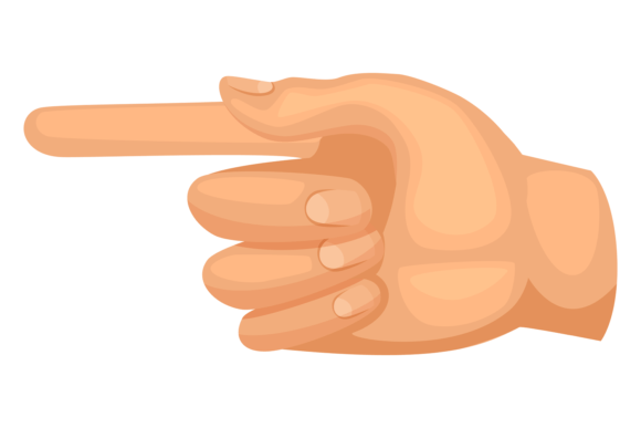Pointing Forefinger Color Icon. Human Ha