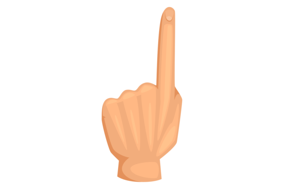 Pointing Up Finger Color Icon. Attention