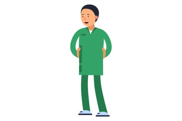 Radiologist Color Character. Medical Tec