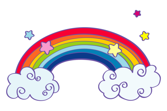 Rainbow Color Doodle. Fairytale Miracle. Graphics