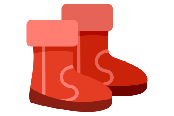 Red Warm Boots Color Icon: Crafts & Graphics