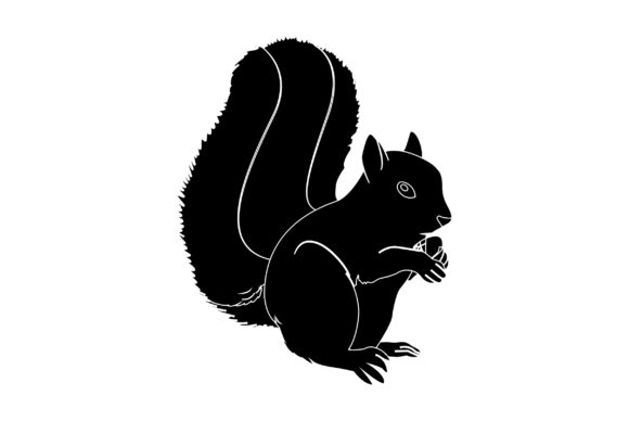 Squirrel Vector Design Solid Color Graphics