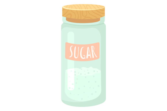 Sugar Glass Jar Color Icon: Sweet Baking Graphics & Illustrations