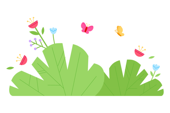 Summer Botany Color Icon: Flower and But — Graphics & Illustrations