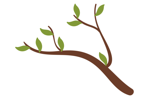 Tree Branch Graphics: Nature Color Symbol Illustrations for Spring