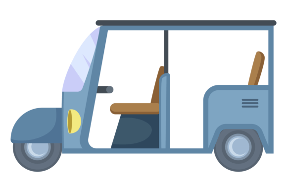 Tricycle Color Icon. Passenger Transport