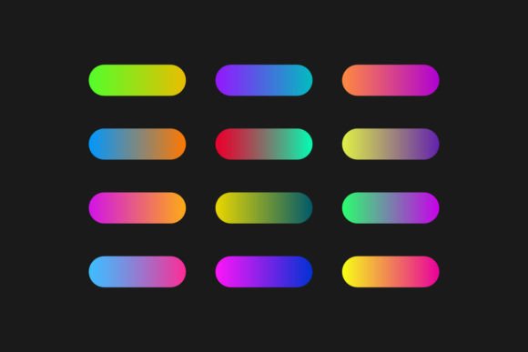 Vibrant Colorful Gradients Color Swatche
