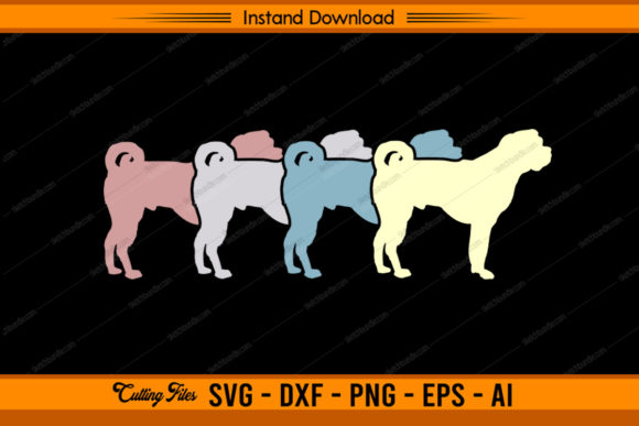 Vintage Color Dog Graphics for Crafts